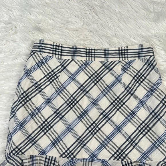 NWOT Veronica Beard Kaia Embroidered Check Ruffle Mini Skirt Blue Designer 2 - Picture 12 of 12